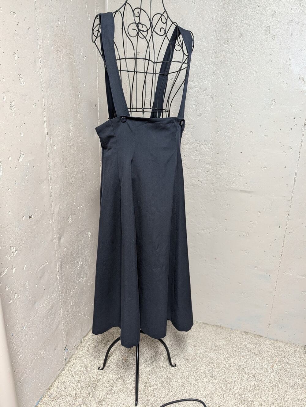 Tatyana XL Navy Suspender Pinafore Skirt Retro Rockabilly Full A Line
